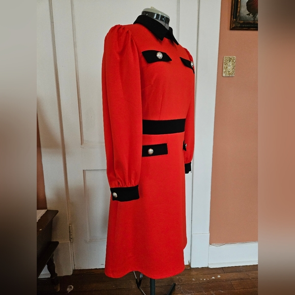 NY&Co. Red Military Dress S - Picture 4 of 8